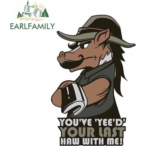 EARLFAMILY 13cm x 8.6cm for Horse Yee Haw Car Stickers Windows Creative Laptop Decal Motorcycle Camper Refrigerator Decoration