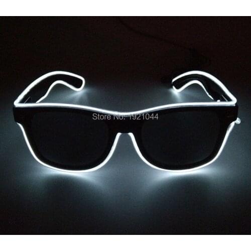 EL Wire Sunglasses with dark lens Steady on Flashing Driver Powered by 2-AA Batteries Fashion Glow Party Decorations