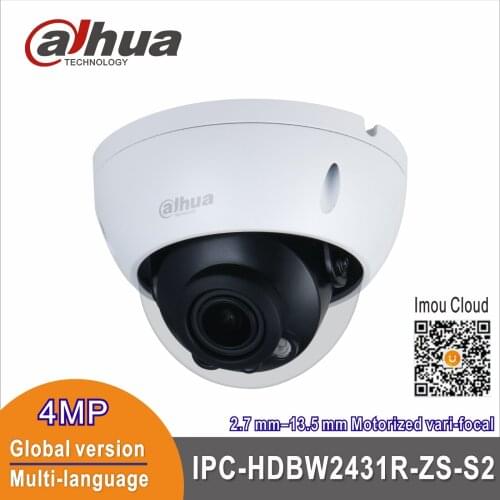 Free shipping Dahua IP Camera IPC-HDBW2431R-ZS-S2 4MP SD 5X ZOOM camera Motorized vari-focal 2.7 mm–13.5 mm CCTV security Camera