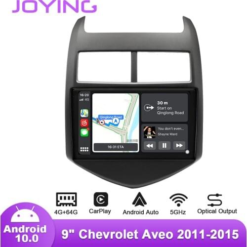 Joying 9" Android10 Car Radio Stereo for Chevrolet Aveo 2 2011- 2015 GPS DSP Carplay Android-auto 5GWiFi SPDIF Subwoofer DAB DVR