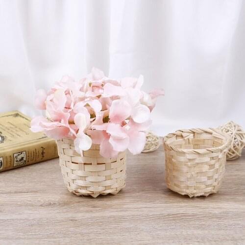 1pcs Rattan Plant Box Wicker Basket Nursery Pots Sea Grass Storage Basket Flower Pot Handmade Sundries Organizer Flower Pot