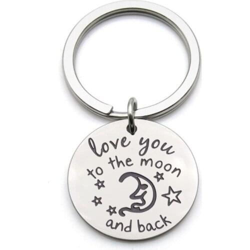 Creative and funny couple gift Love You to The Moon and Back stainless steel key chain