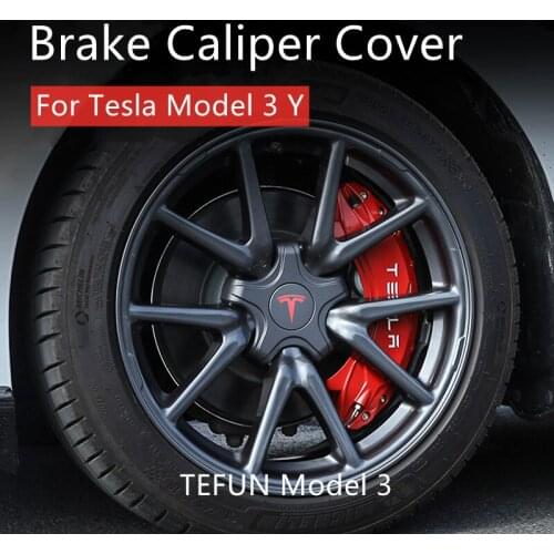 Brake Caliper Cover For Tesla Model 3 Y 18 Inch 19 Inch Car Modification Accessories Athletic Decoration Covers 18''19'' 18-2021