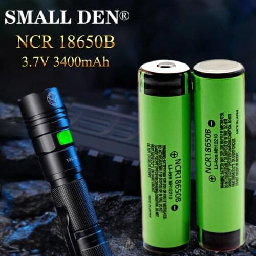 3.7V 18650 3400mAh NCR18650B lithium battery, with PCB for flashlight battery, microphone built-in rechargeable battery