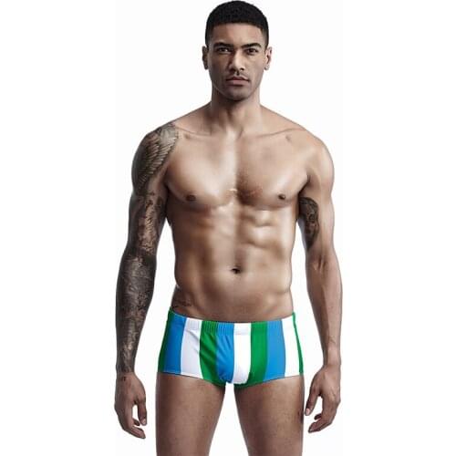 Printing Men Swimsuit Brave Swimming Shorts Stripe Swim Pants Stretch Summer Bathing Suit Sea Surf Beachwear Shark Swimwear
