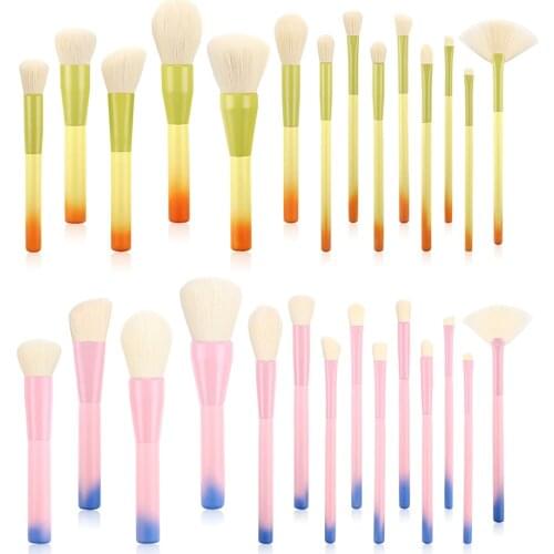 BIIIYI14Pcs professional makeup brush set liquid foundation brush set eyebrow makeup brush super soft loose powder blush high gl