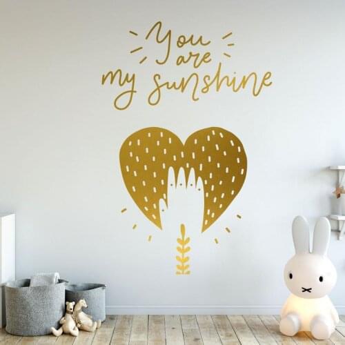 Wall Lettering You are my sunshine Nursery Decor Wall Sticker Living Room Baby Bedroom DIY Murals Cute Creative Nursery LC1642