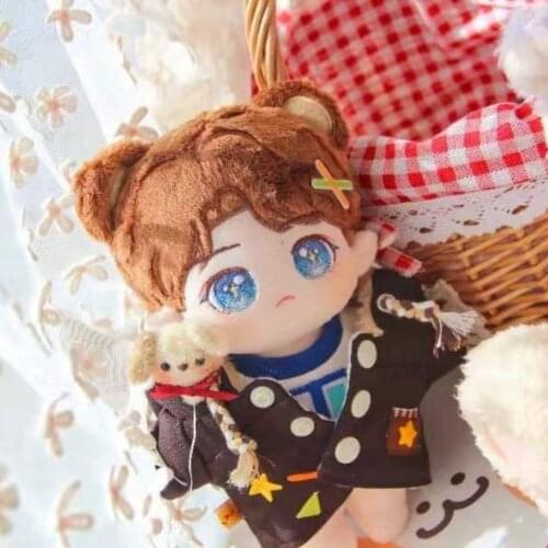 New 20cm Humanoid Cute Doll Doll Idol Plush Doll Wang Yibo Star Family Decoration Room Decoration Toy (without Clothes)