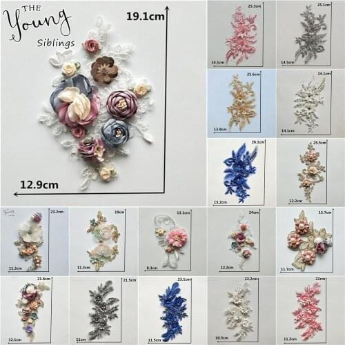New style 3D Flower Lace Collar DIY Embroidery Applique Neckline Sewing Fabric Decoration Clothing Accessories Scrapbooking