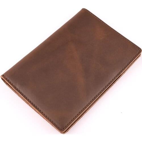Crazy horse Leather Men Passport Cover Travel Passport Organizer Protector Travel passport covers for men creative designer