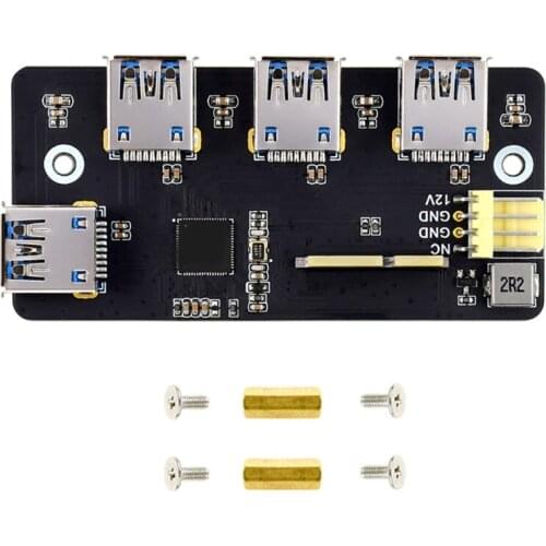 PCI-E to USB 3.2 Expansion Board for Raspberry Pi CM4 IO Board Gen1 Ports PCIe Adapter Support Power from PCIe 12V
