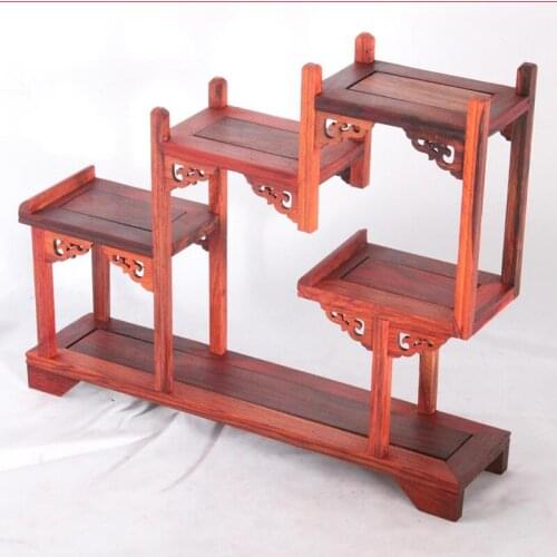 Mahogany Shelf / Wood Rosewood new three-Treasure House / Antiques racks / Shelf / display