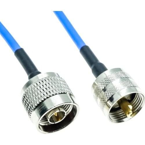 N Type Male to UHF PL259 Male plug connector 0.086" RG405 RG-405 Semi Flexible Coaxial Cable 50ohm Blue