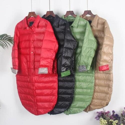 SEDUTMO Winter Oversize Duck Down Jackets Women Ultra Light Thin Long Coat Autumn Casual Black Puffer Jacket ED1212