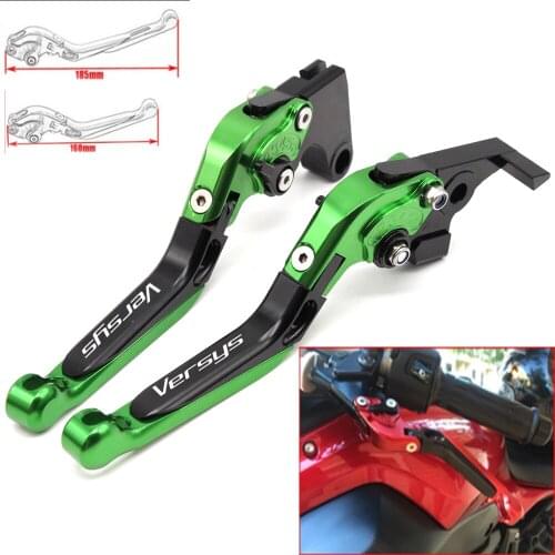 Motorcycle CNC Adjustable Foldable brake Clutch Levers for Kawasaki VERSYS 1000 2012 2013 2014 with Logo(VERSYS)