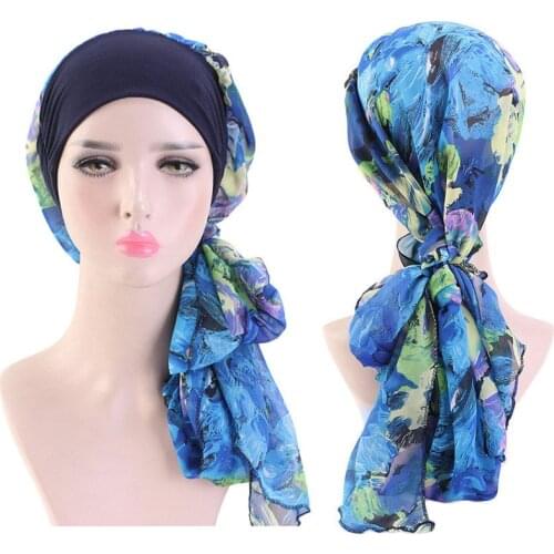 Elastic Wide Edge Hat Turban Bandanas Round Headscarf Chemo Head Scarves Pre-Tied Headwear Bandana Tichel for Ladies Turbante