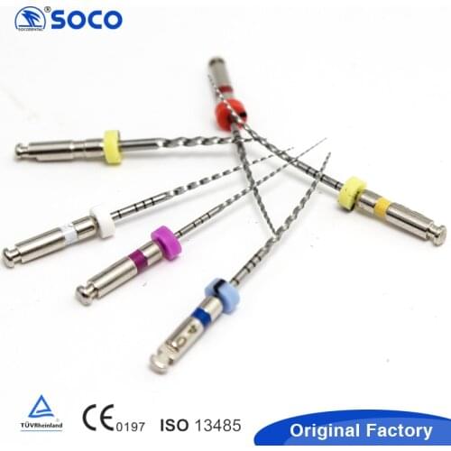 SOCO PLUS COXO 6pcs/Box Heat Activated Canal Root Files 21/25/31mm Dentist Tools Can Bend for Preparing Root Canal Treatment