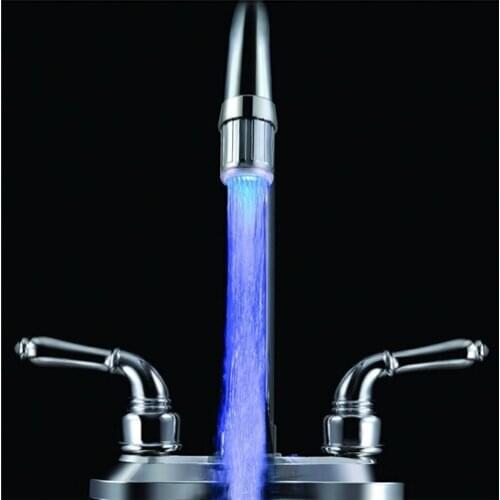 Led Glow Tap Faucet Colorful Temperature control Glow Discoloration Leading lights with Connector glowing Water tap Luminescence