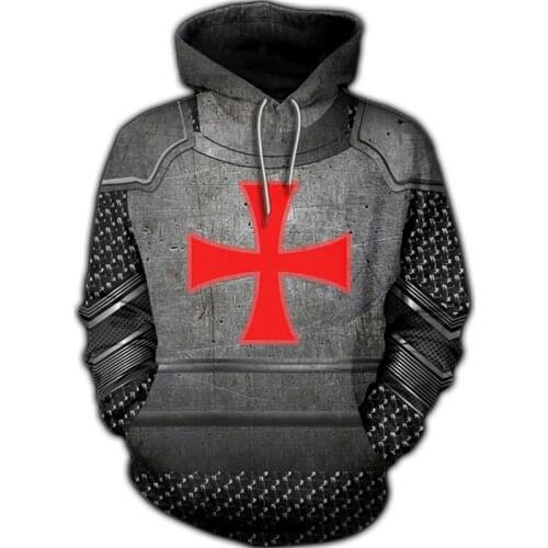 Tessffel Newest Knight Templar Armor Jesus God Guard Cavalier Panther Streetwear New Fashion 3D Print Men/Women Funny Hoodies
