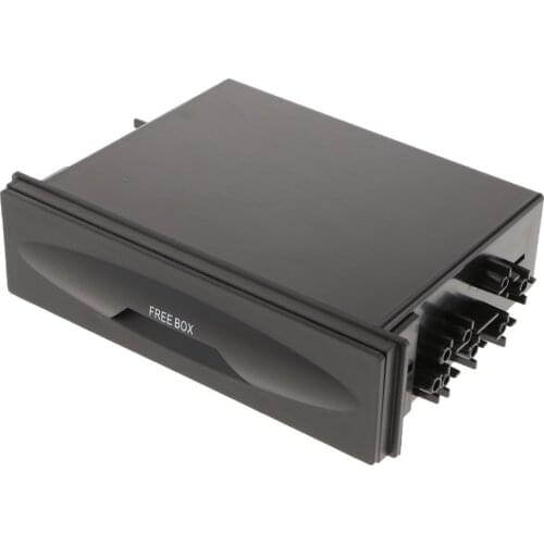 Universal Black Car Single Layer Din Radio Pocket Storage Box 175x126x45mm