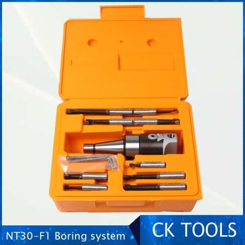 Top quality NT30 M12 Arbor F1 -12 50mm boring head and 9pcs 12mm boring bars, boring head set