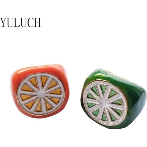 YULUCH 2021 Metal lemon ring for woman elegant party jewelry girl vacation casual accessories ladies special rings