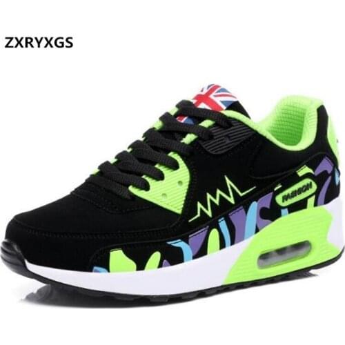 Promotion 2020 New Autumn Leisure Shoes Woman Flats Air Cushion Shoes Students Thick Bottom Spell Color Women Shoes Sneakers