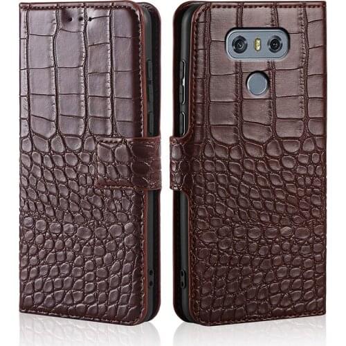 Phone Case for LG G6 G 6 H870 H873 H870DS Case Wallet Crocodile Texture Leather Book Design Phone Coque Capa With Strap Card
