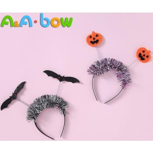 1pcs Baby Hair Hoops Halloween Party Fancy Baby Headbdands Pumpkin Bat Spring Headband Gifts