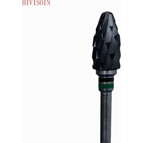 20 Pcs- Black Zirconia Ceramic Dental Lab Burs - Bullet Shape -Cross cut (1201.060)