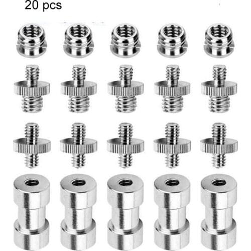 20 Pcs Camera Screw 1/4 Inch and Converter Threaded Screws Adapter Camera Mount 1/4 to 3/8 Inch Set Tripod Monopod for Camera