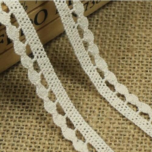 400Yards Cheapest 100% Cotton Woven Lace Trim DIY Clothing Accessories 14mm Wide Oval Polka Dot Decorative Lace