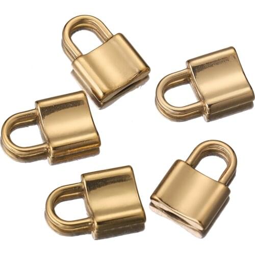 5pcs/lot Stainless Steel Solid Lock Necklace Pendant Charms Handcrafted Accessories DIY Jewelry Making Findings Designer