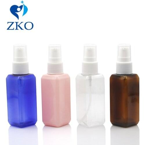 50ml square shape bottle round plastic bottle lotion pump manufacture empty bottle free shipping refillable bottle pump bottle