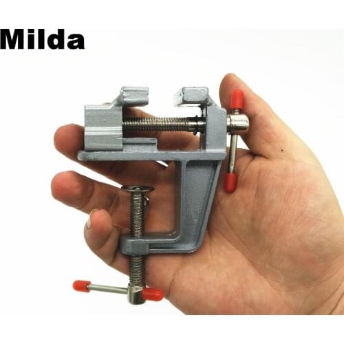 Milda 1PCS Mini Aluminum Bench Table Swivel Lock Clamp Vice Craft Jewelry Hobby desk Vise Wholesale