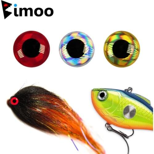 Bimoo 300PCS Hologrpahic 3D Fish Eyes Lure Making Eyes Fly Tying Streamer Bait Fish Eyes 2mm to 10mm Red Silver Gold Wholesale