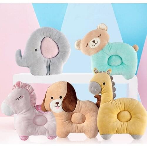 Baby Cartoon Headrest Pillow Lovely Animal Shape Toddler Sleeping Pillow Anti-rollover Head Neck Cushion Baby Pillow Plush Toys