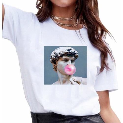 Women Tshirt Harajuku Funny David Print T shirt Female Summer Fashion Casual Aesthetic Graphics Short sleeve T-shirt Clothes Top