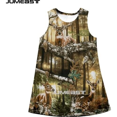 Jumeast Brand Women 3D Printed Dresses Hunting Deer Summer Fashion Sleeveless Dress Suspender Nightdress