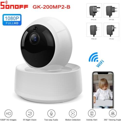 SONOFF GK-200MP2-B 1080P HD Mini Wifii Camera Smart Home Wireless IP Camera 360 IR Night Vision Baby Monitor Surveillance Cam