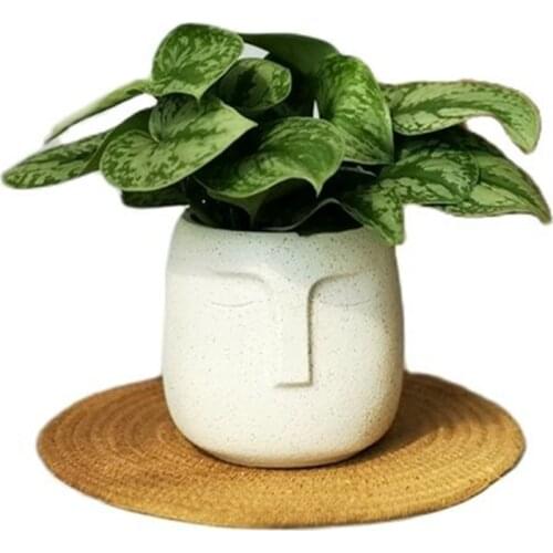 Creative Human Face Planter Concrete Clay Molds for Flower Pot Making Handmade Plaster Resin Craft Silicone Cement Planter Mold