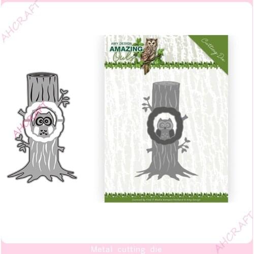 Owl in the tree hole Metal Cutting Dies for DIY Scrapbooking Photo Album Decorative Embossing PaperCard Crafts Die2020