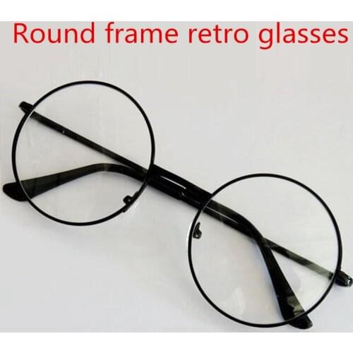 Fashion Vintage Retro Metal Frame Clear Lens Glasses Nerd Geek Eyewear Black Eyeglasses Oversized Round Reading Glasses Women