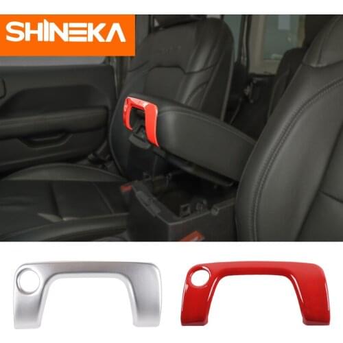 SHINEKA Interior Mouldings For Jeep Wrangler JL 2018+ Car ABS Armrest Box Keyhole Decoration Cover Stickers For Jeep Wrangler JL