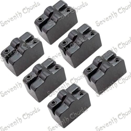 A set of 6 Pcs Black Guitar Bridge String Saddle For Headless Guitar Tremolo Bridge System / Guitar Accessories Parts