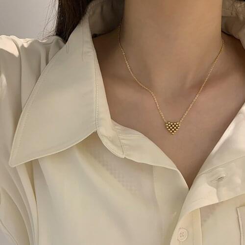 316L Stainless Steel Small Heart Necklace for Women Gold Color Short Chain Love Pendant Collar Necklace Bohemian Jewelry Gift