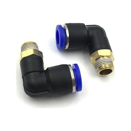 Air Pneumatic Pipe Connector 10mm 8mm 6mm 12mm OD Hose Tube 1/8" 1/4" 3/8" 1/2" BSPT Male Thread L Shape Gas Quick Joint Fitting