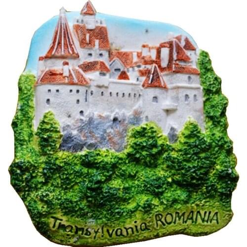 Romania Dracula City Hand-Painted Aromatherapy Cold Porcelain Fridge Magnets Travel Souvenirs Refrigerator Magnetic Sticker