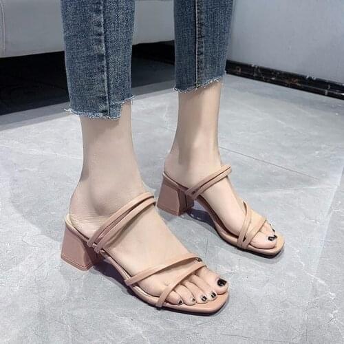 Sandals and Slippers Summer New Style Flip Flops European and American Stiletto Heels Fashion Womens Shoes Womens Shoes