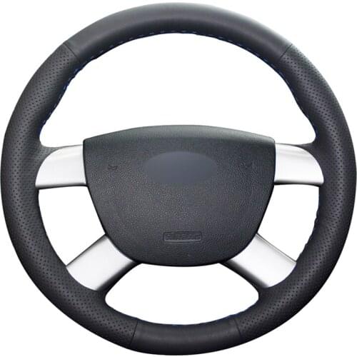 Hand-stitched Black Diy Artificial Leather Car Steering Wheel Covers for Ford Kuga 2008-2011 Focus 2 2005-2011 C-MAX 2007-2010